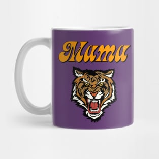 Tiger Mama Game Day Cheer Mom Vintage Tiger Face Mug